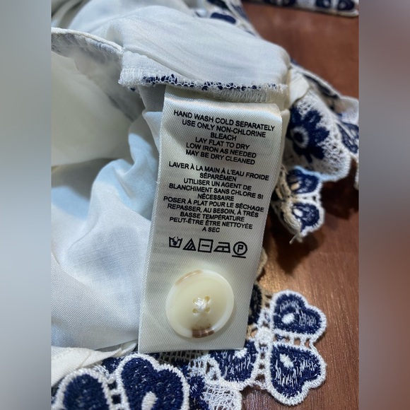 Anthropologie Maeve Short-Sleeve Geo Lace Mini Shirt Dress Size MP - Picture 11 of 12